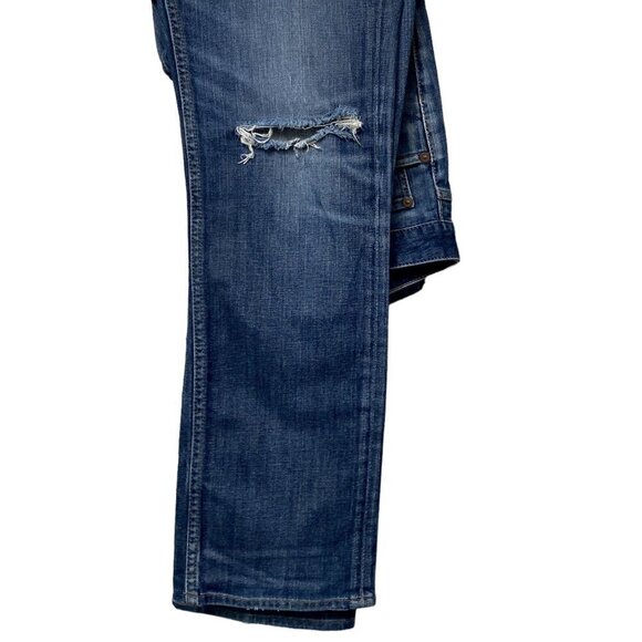 BONOBOS Men's Jeans 31x30 Straight Leg Medium Wash Blue Denim Distressed - Picture 8 of 13